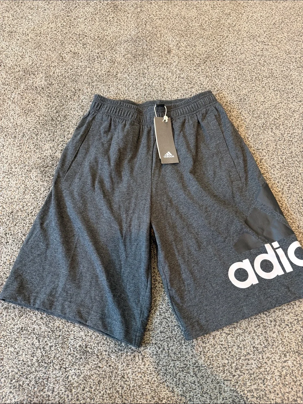 adidas Men's Dark Gray Athletic Shorts with Logo